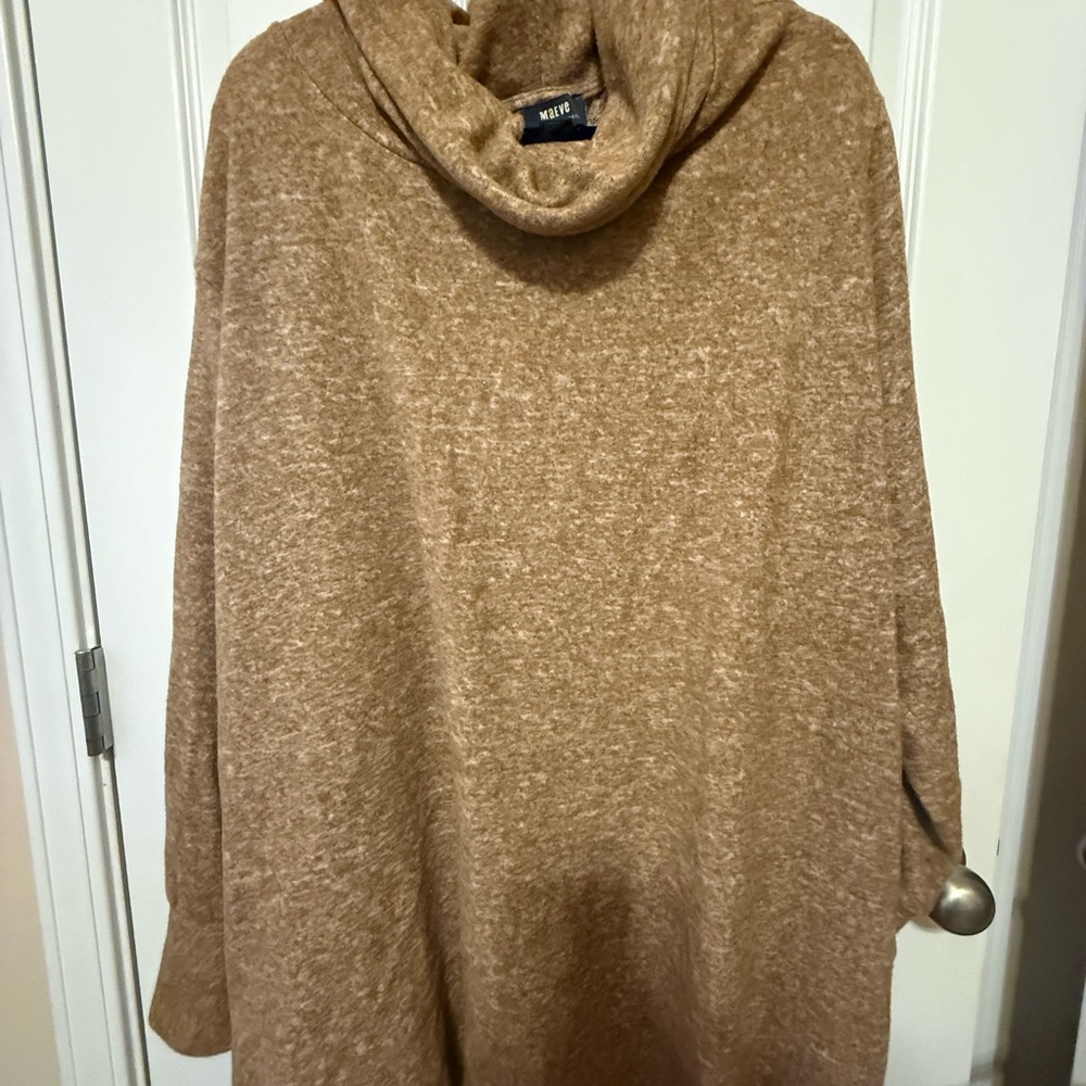 Maeve Cowl Neck Tan/Cedar Sweater